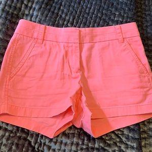 Hot pink J. Crew chino shorts